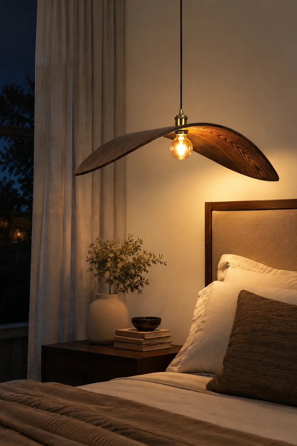 Curve Wooden Pendant Lamp - Lumpaz