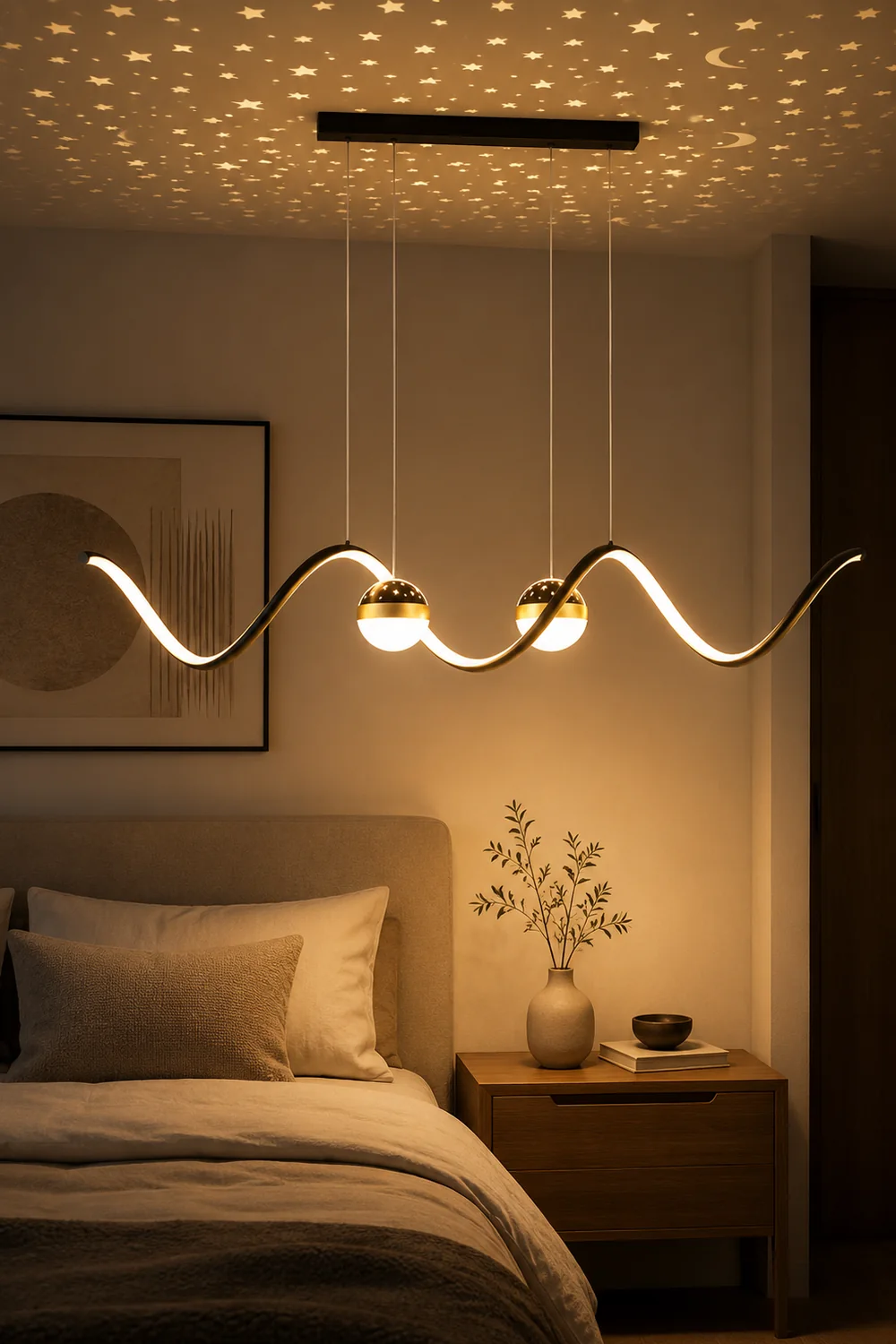Madina Nordic Globe Wavy Metal/Acrylic Pendant Light - Lumpaz