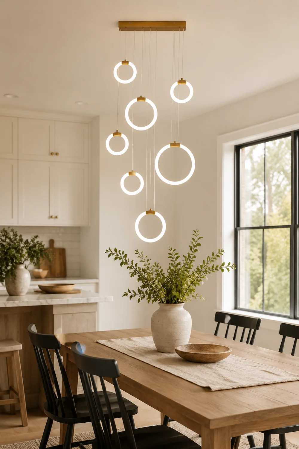 Jibril Minimalist Staircase Ring Metal Pendant Light - Lumpaz