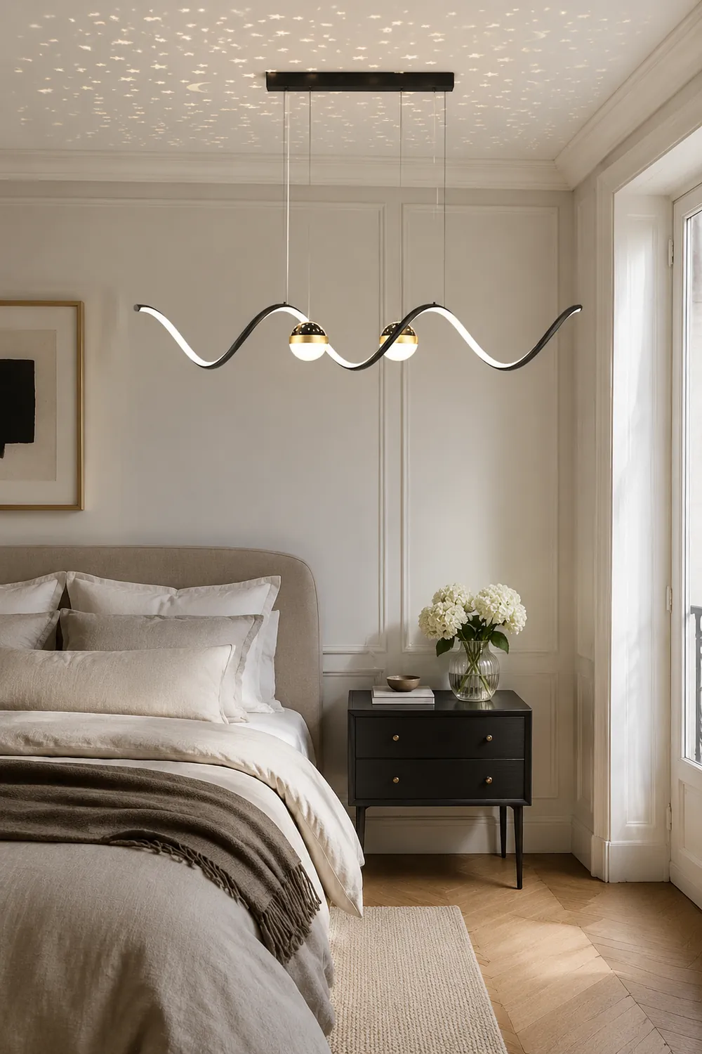 Madina Nordic Globe Wavy Metal/Acrylic Pendant Light - Lumpaz