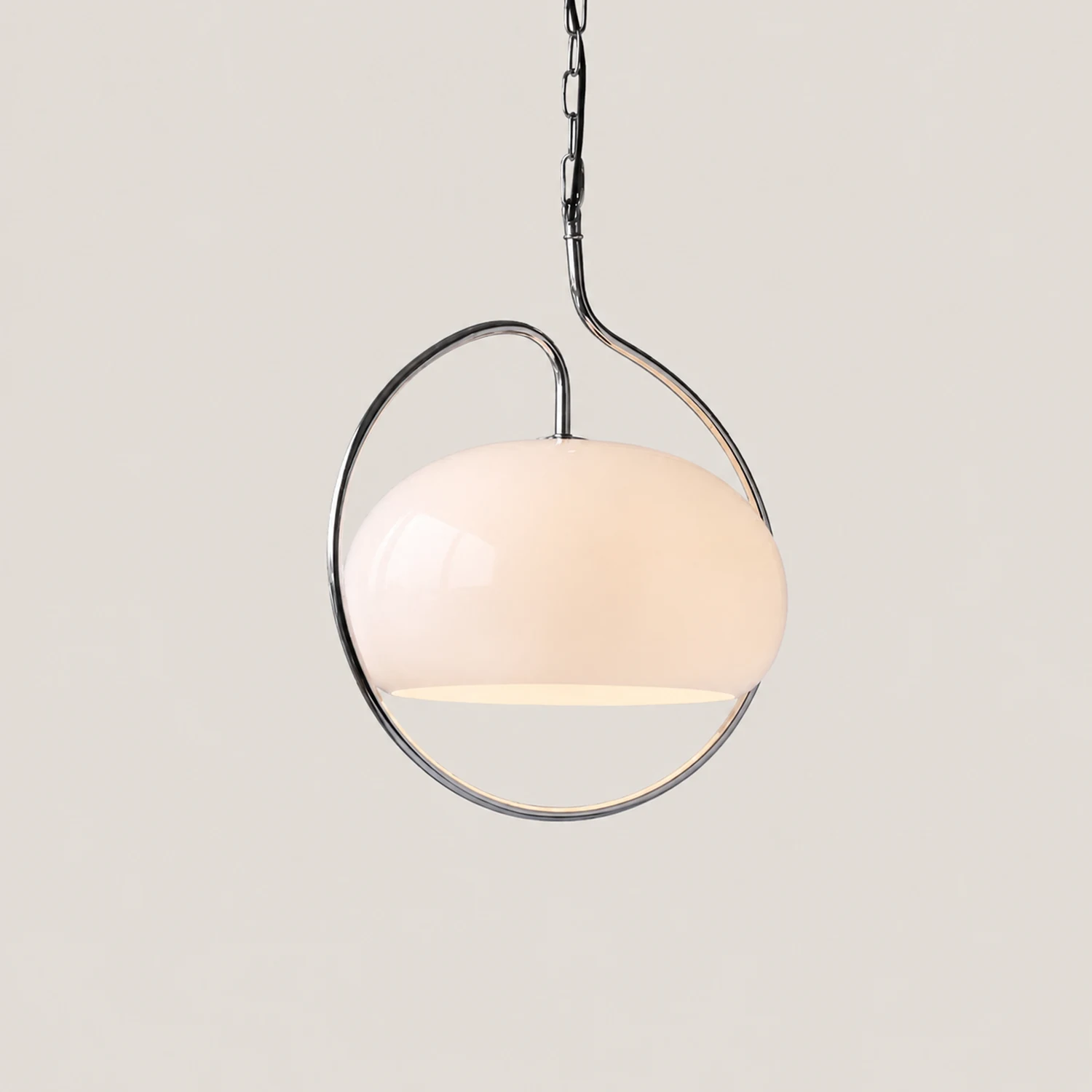 Hailie Retro Glass Pendant Light, Brown/White - Lumpaz