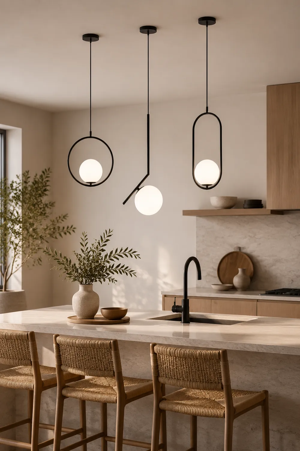 Valentina Modern Globe Metal/Glass Pendant Light, 3 Style - Lumpaz