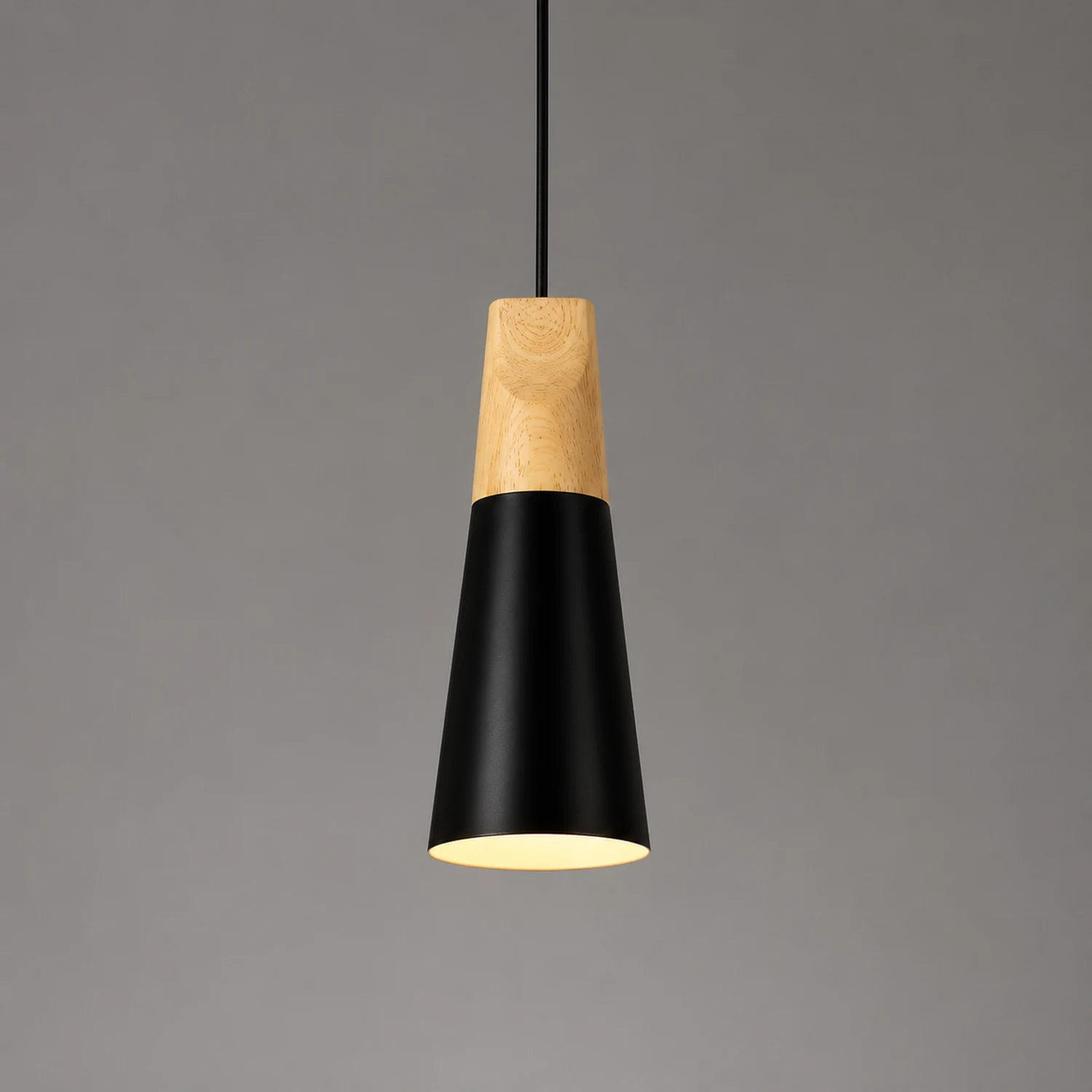 Morandi Multi-Shaped Wood And Metal Pendant Light, 6 Colors - Lumpaz