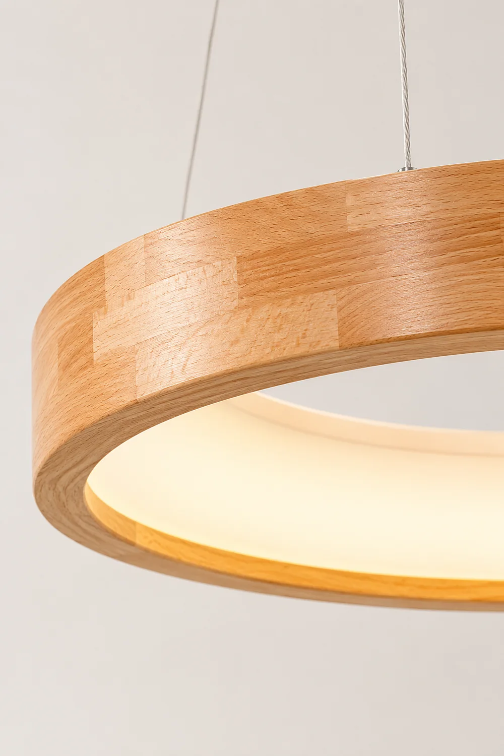 Ozawa Modern Ring Wood Pendant Light - Lumpaz