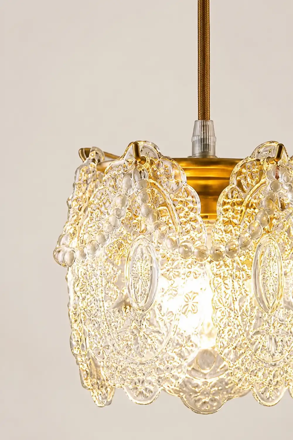 Kirsten French Lacey Flower Metal/Acrylic Pendant Light, White - Lumpaz