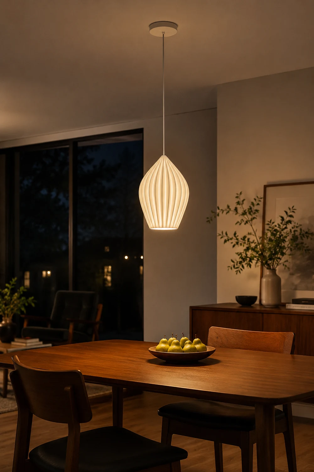 Ceramic Ribbed Pendant light - Lumpaz