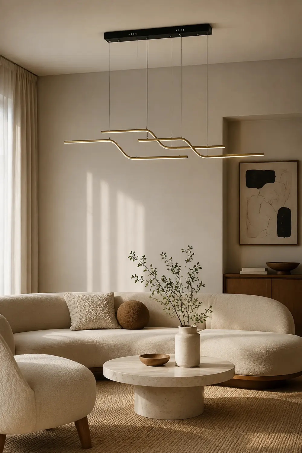Minimalist Geometric Metal 3 Light Pendant Light, Dining Room - Lumpaz