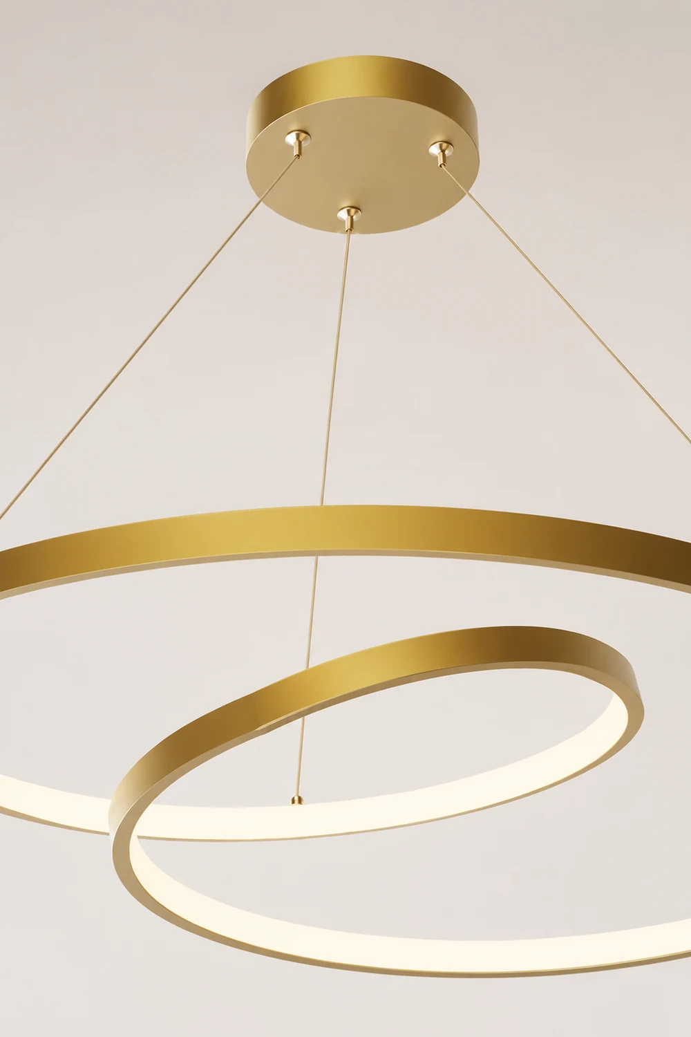 Arisha Pendant Light Curved Circle, Brass - Lumpaz