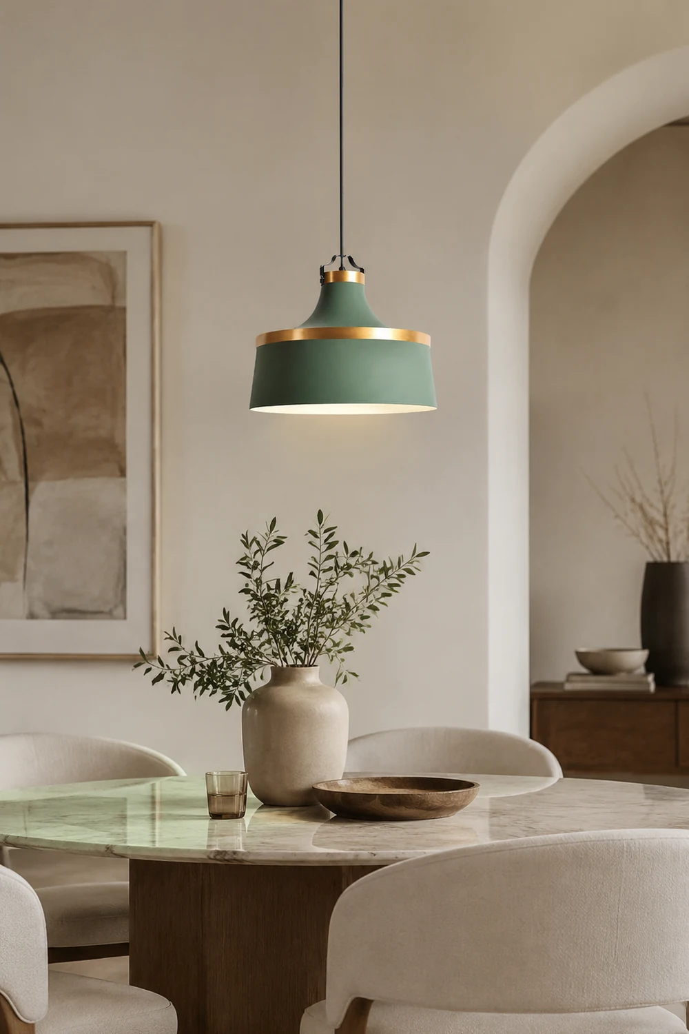 Morandi Modern Colorful Single Pendant Light, Metal Shade - Lumpaz