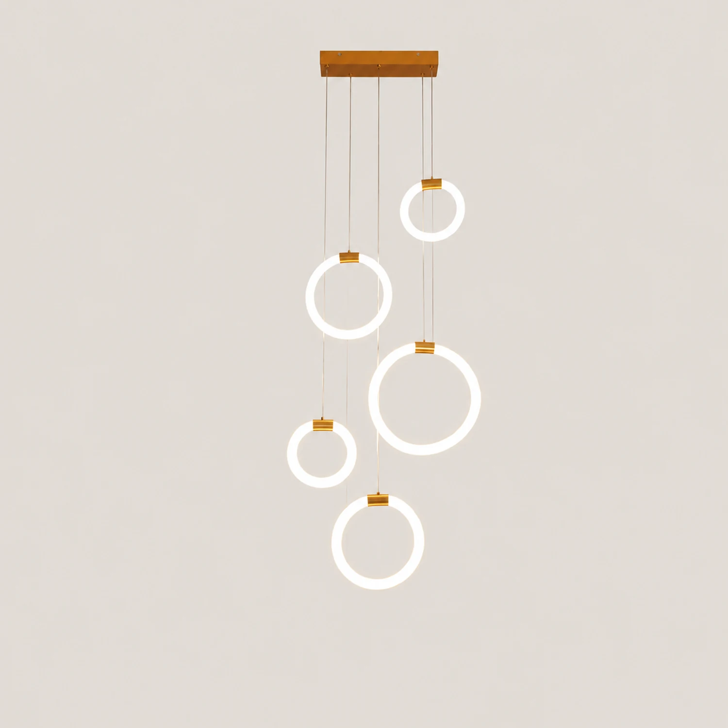 Jibril Minimalist Staircase Ring Metal Pendant Light - Lumpaz