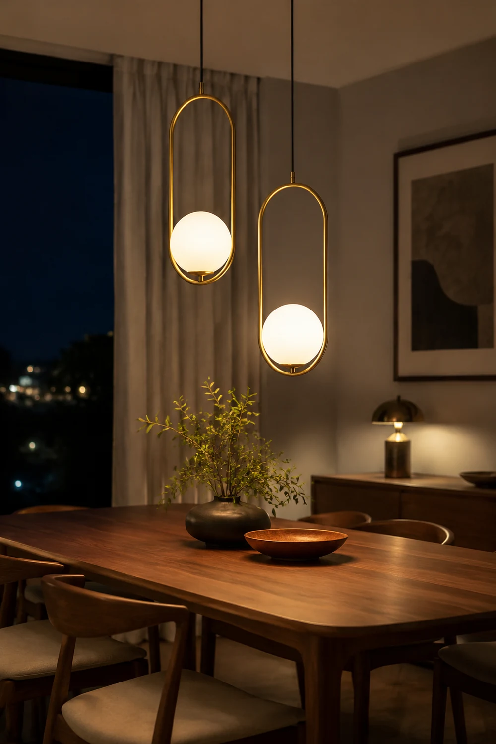 Valentina Globe Pendant Light, Gold/Black - Lumpaz