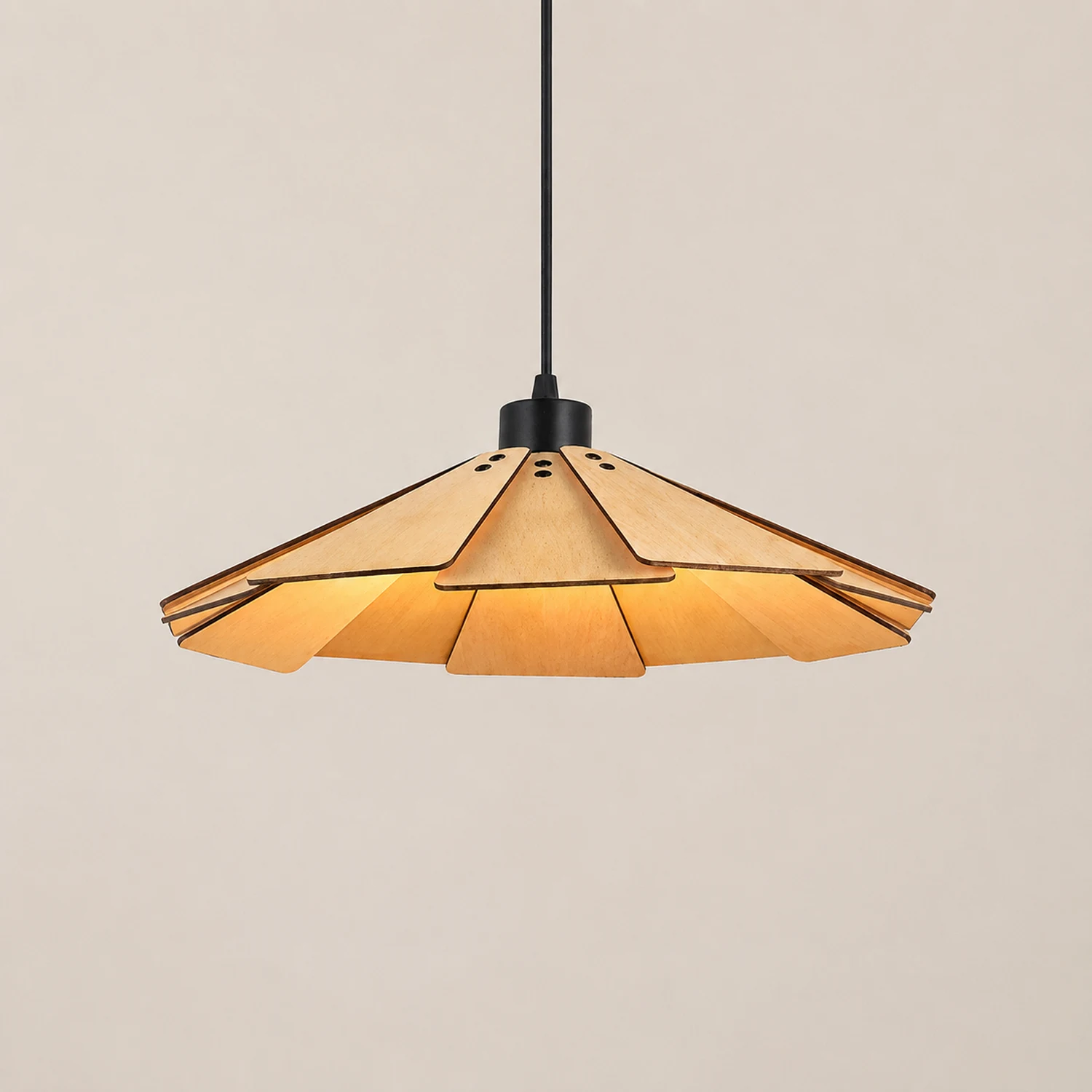 Samuels Retro Pendant Light, Metal & Wood - Lumpaz