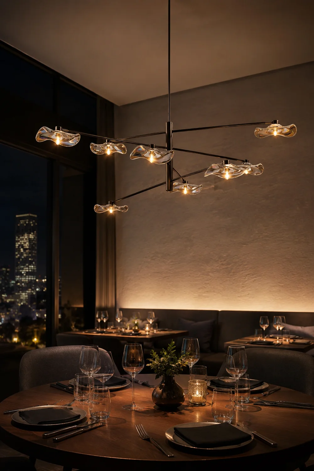 Lotus Leaves Glass Chandelier - Lumpaz