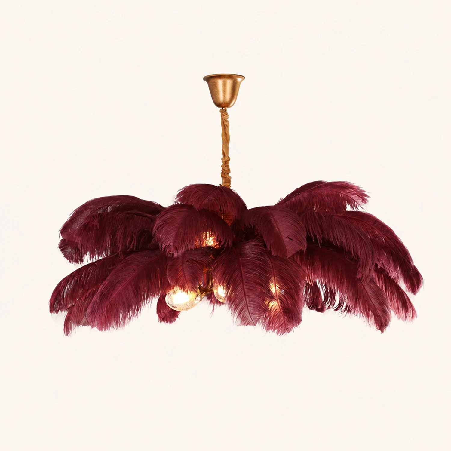 O'Moore Nordic Luxury Pendant Light, Brass/Feather - Lumpaz