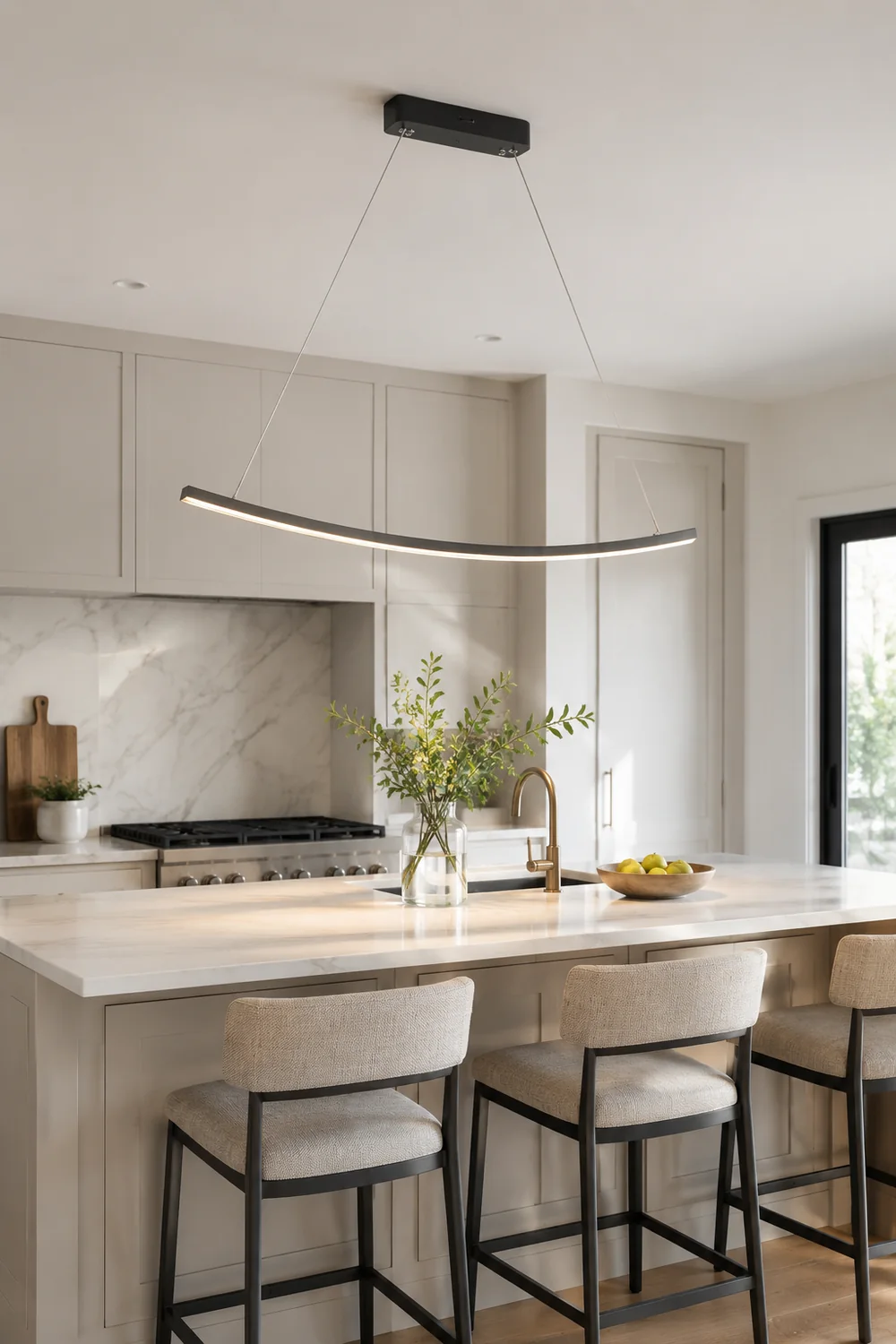 Minimalist Linear Metal Pendant Light - Lumpaz
