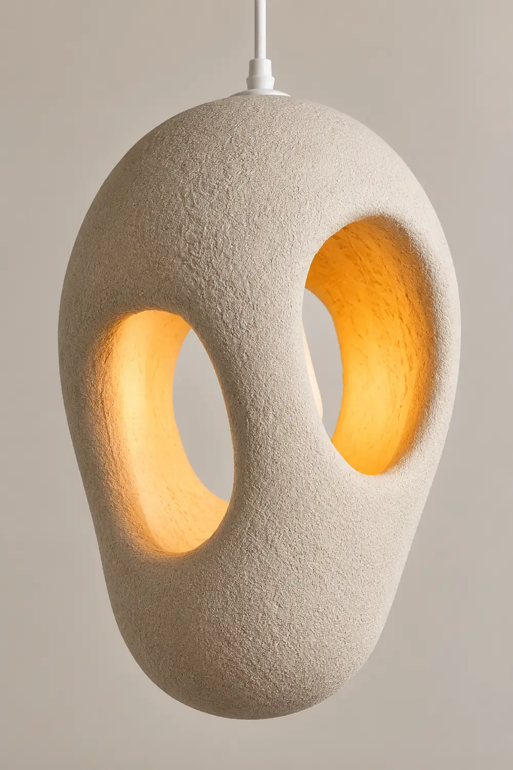 Hand-Built White Pendant Lamp - Lumpaz