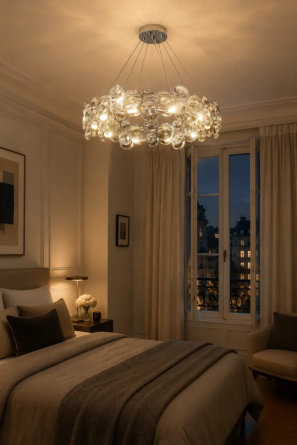 Chrome Round Crystal Chandelier - Lumpaz
