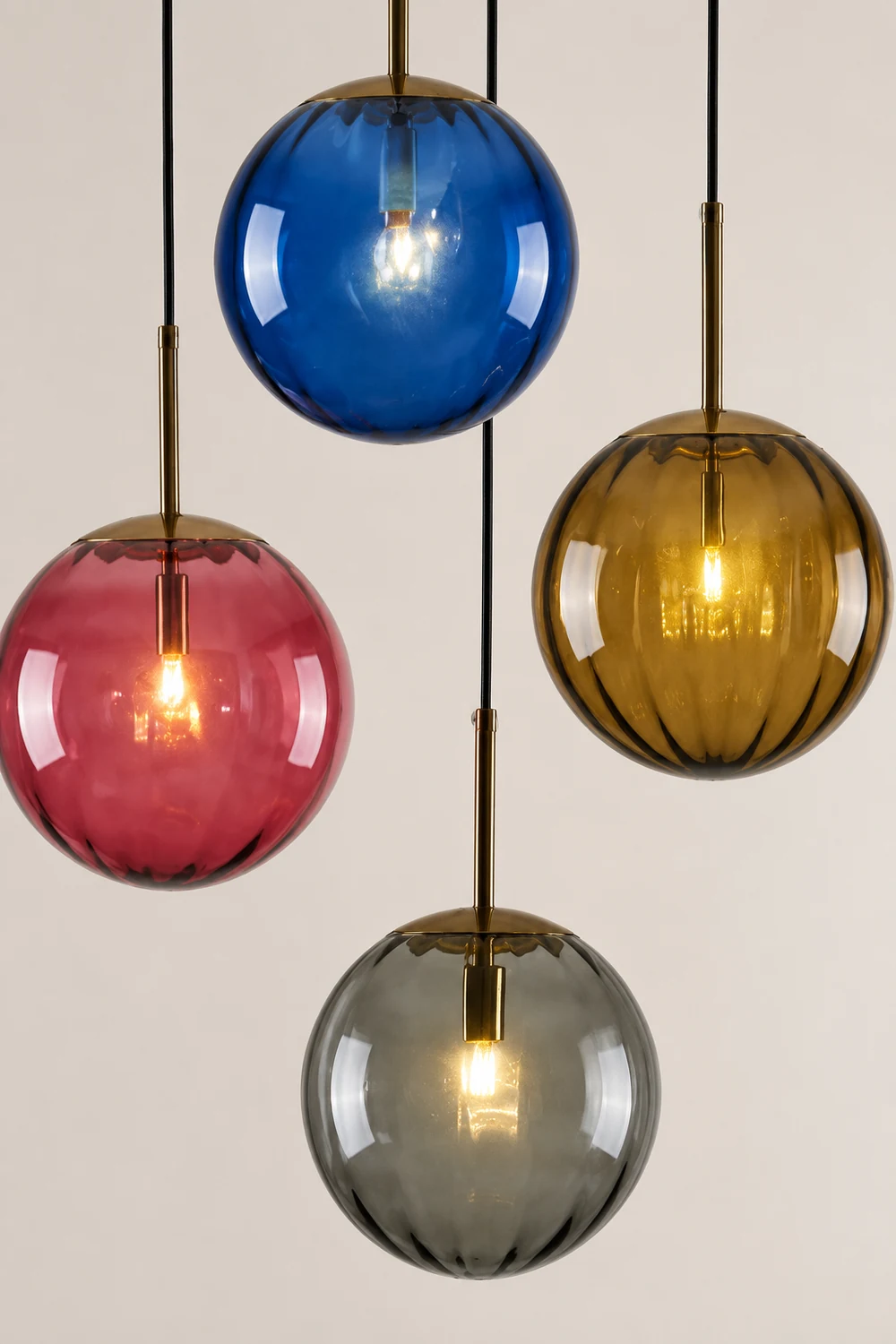 Hailie Modern Pendant Light Clear Bubble Gradient, Glass - Lumpaz