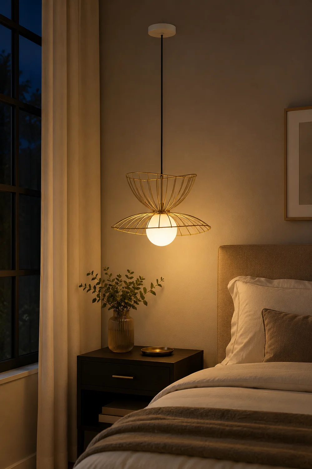 Renée Pendant Light Modern, Metal, Gold/Black, Kitchen Island - Lumpaz