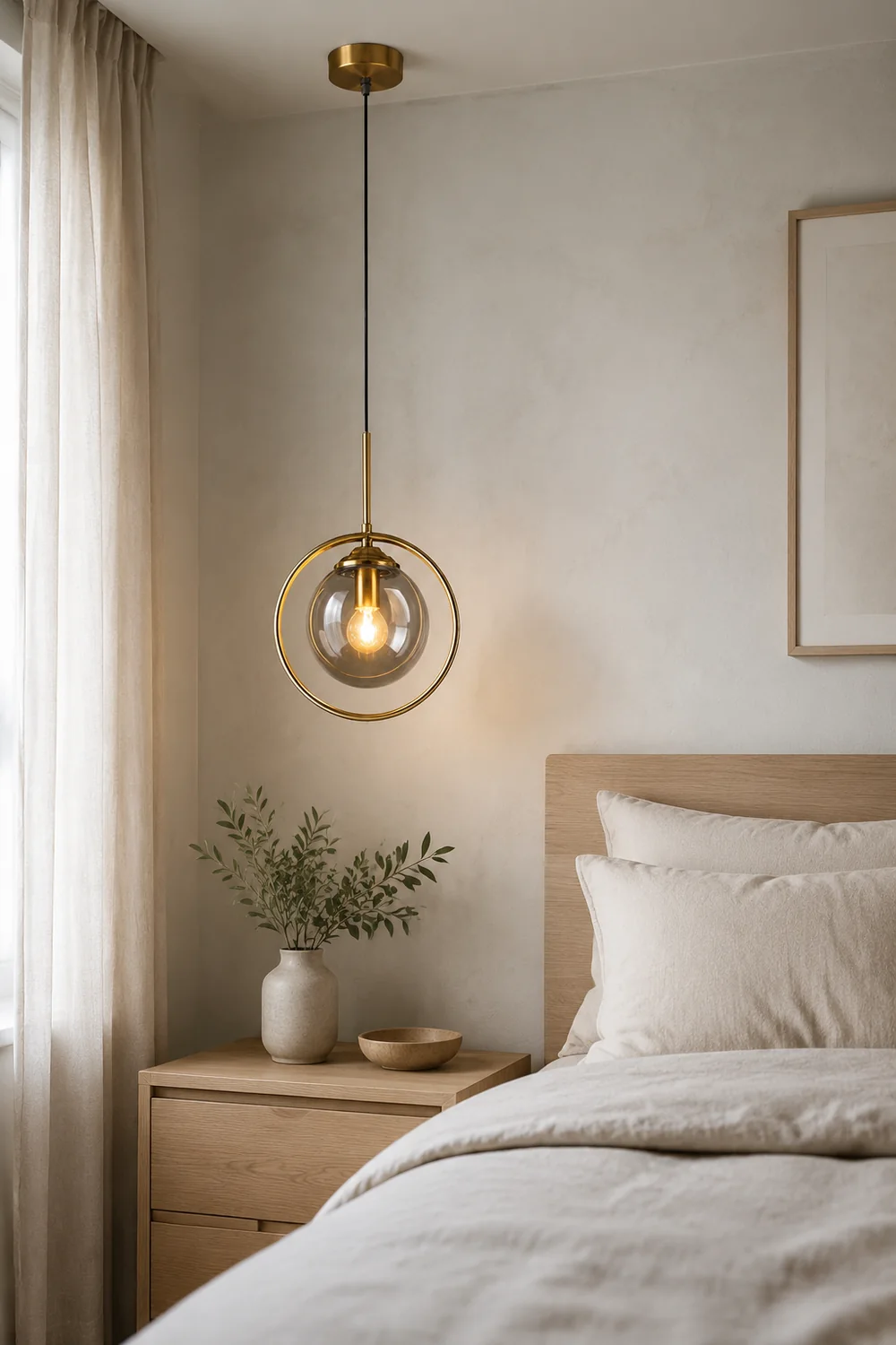 Hailie Luxury Global Glass Pendant Light Aith A Metal Ring - Lumpaz