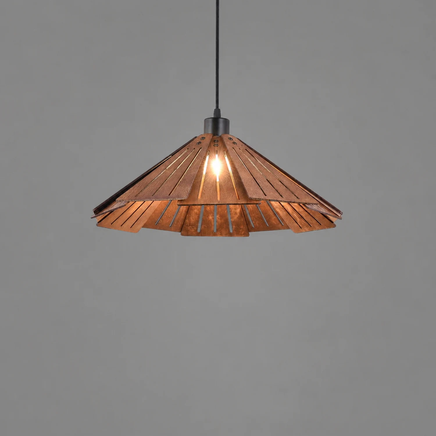 Samuels Retro Pendant Light, Metal & Wood - Lumpaz