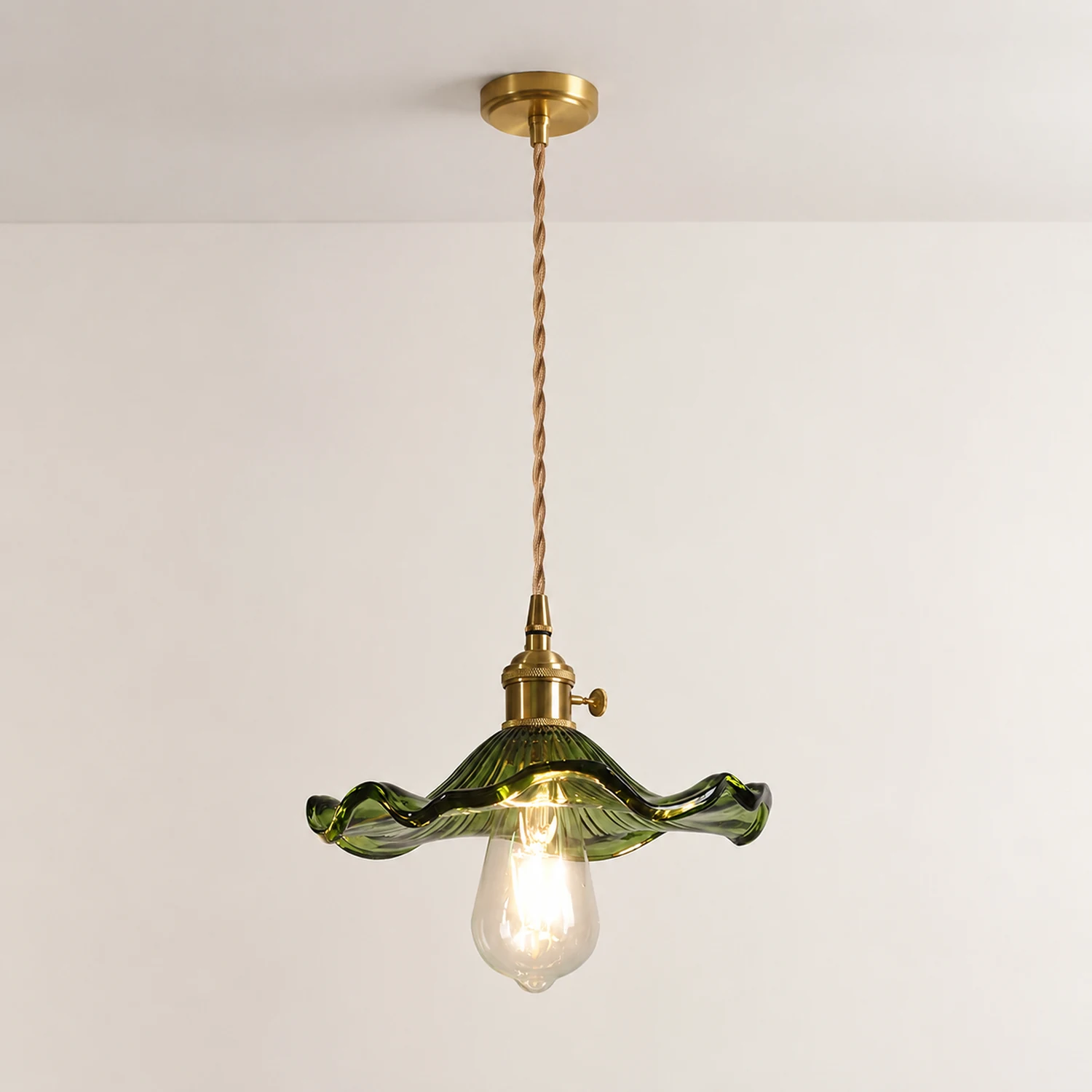 Glass Hibiscus Flower Pendant Light - Lumpaz