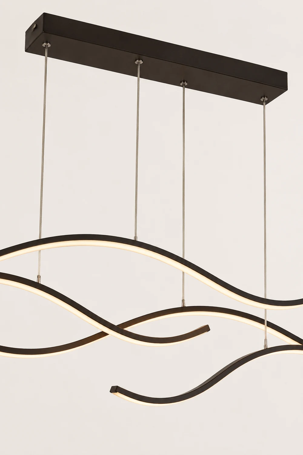Pendant Light, Multi-Curved, Black/Gold, Metal - Lumpaz