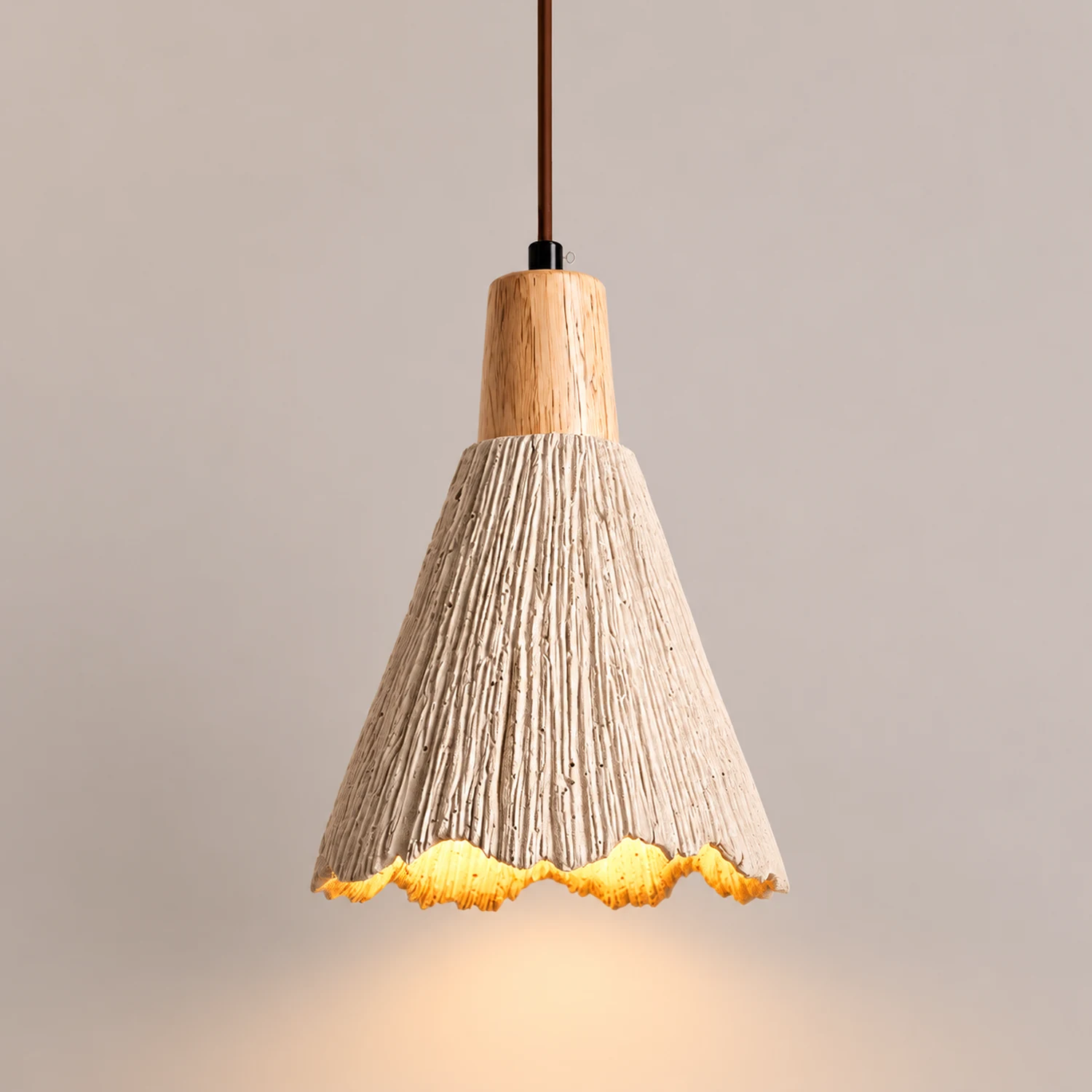 Concrete Pleated Pendant Lamp - Lumpaz