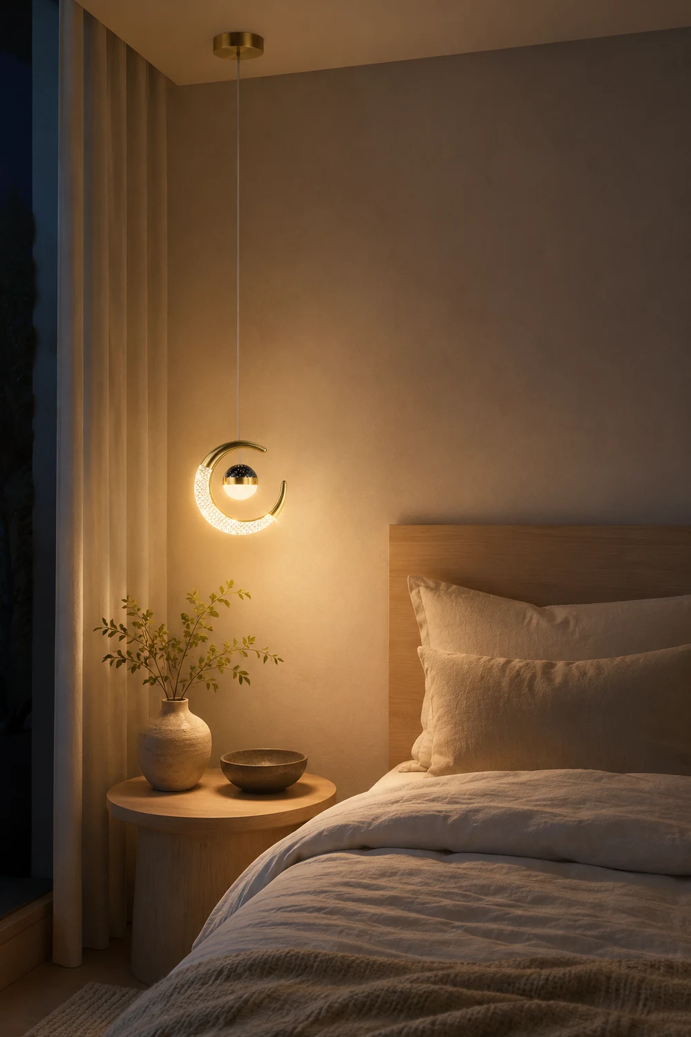 Madina Modern LED Pendant Light Starry, Black/Gold - Lumpaz