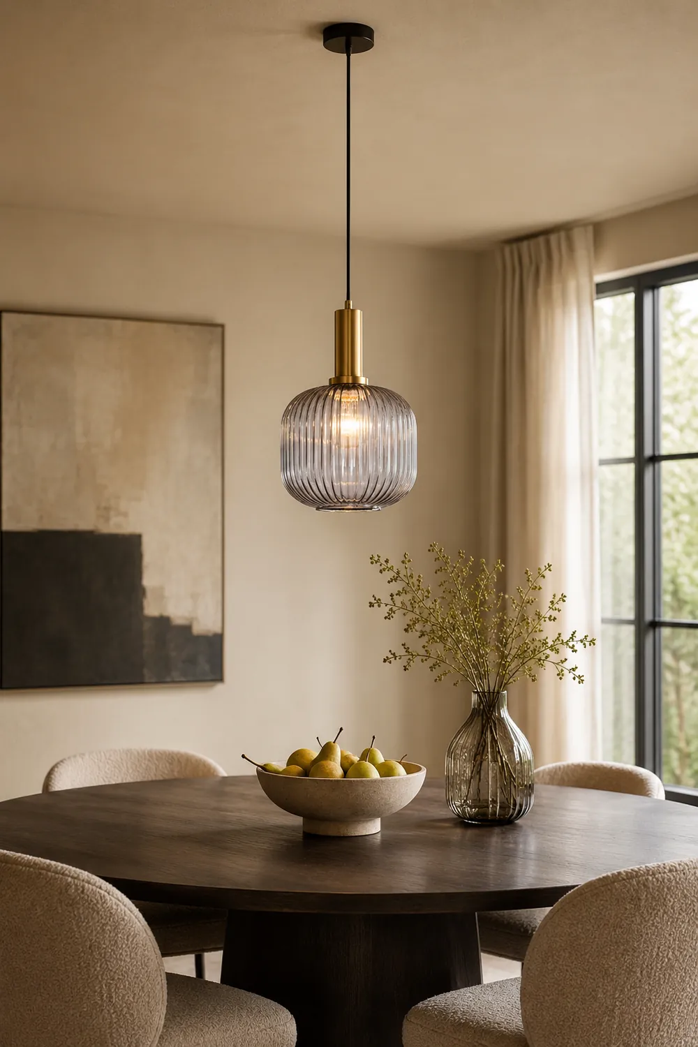 Hailie Pendant Light Crystal, Moru Glass, Cognac/Green/Gray, Kitchen Island - Lumpaz
