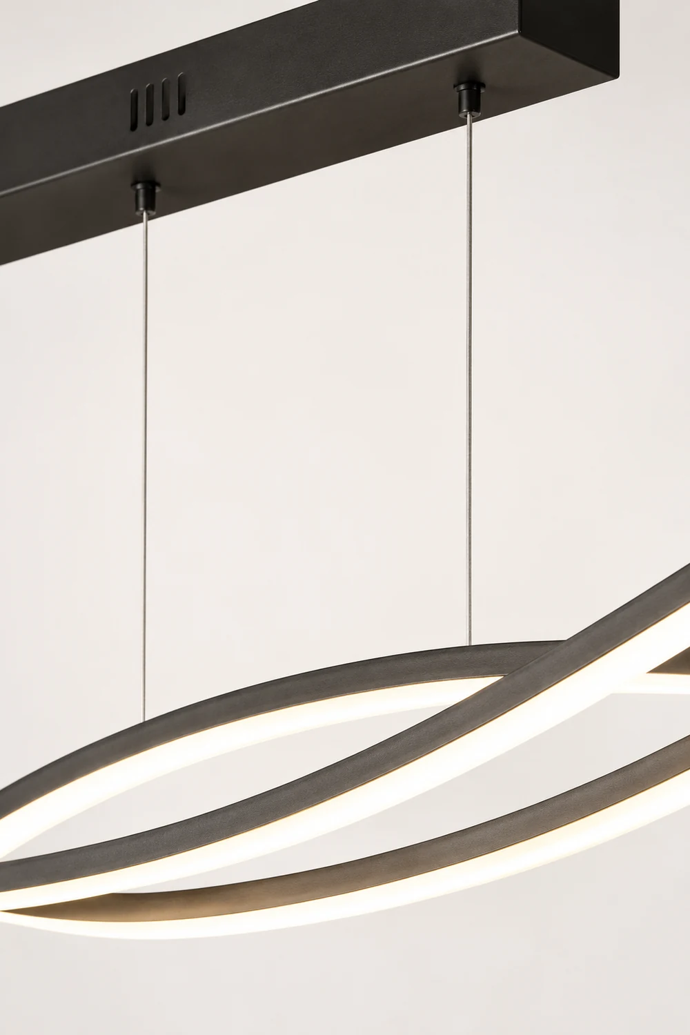 Modern Linear Metal Pendant Light, Black - Lumpaz