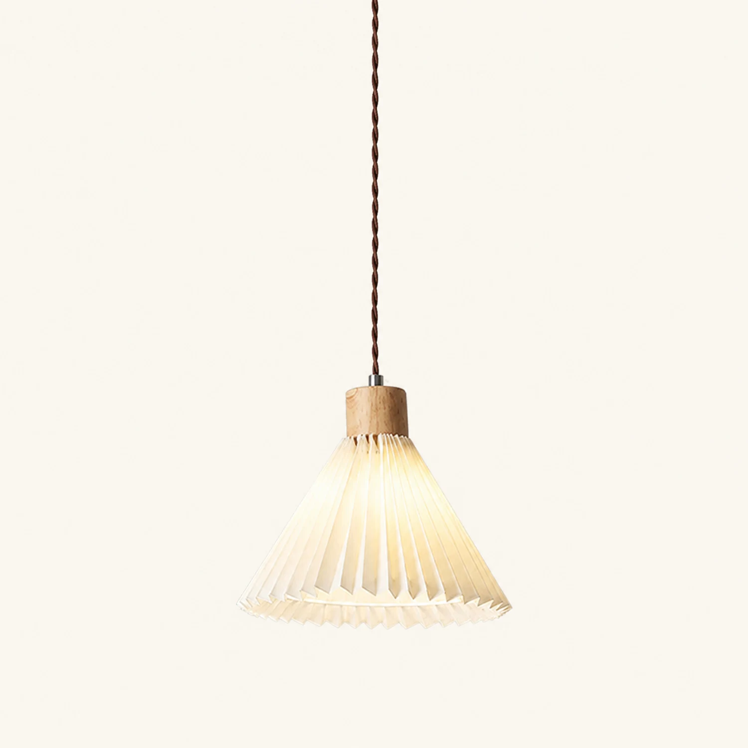 Ozawa Pendant Light Umbrella Shape Art, Wood, White, Bedroom - Lumpaz