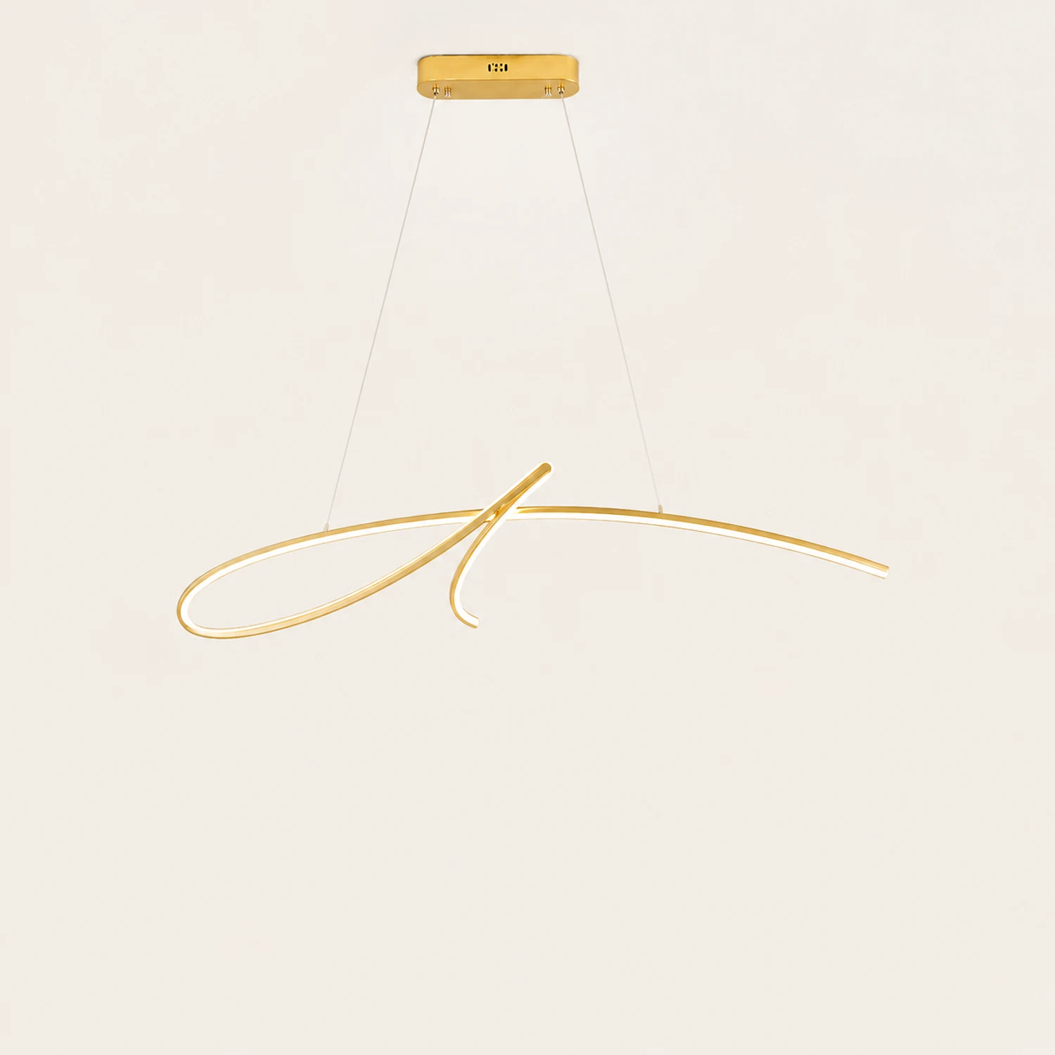 Pendant Light Irregular-curved Modern, Metal, Black/Gold, Restaurant - Lumpaz