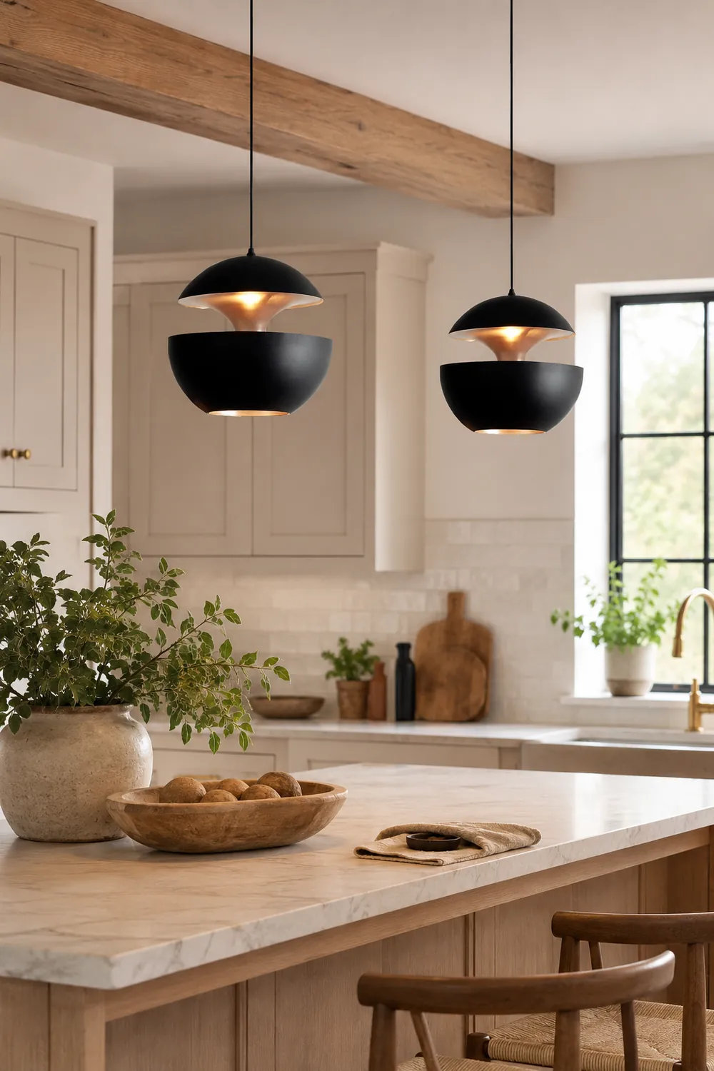 Nazifa Metal Modern Pendant Light, Black / White - Lumpaz