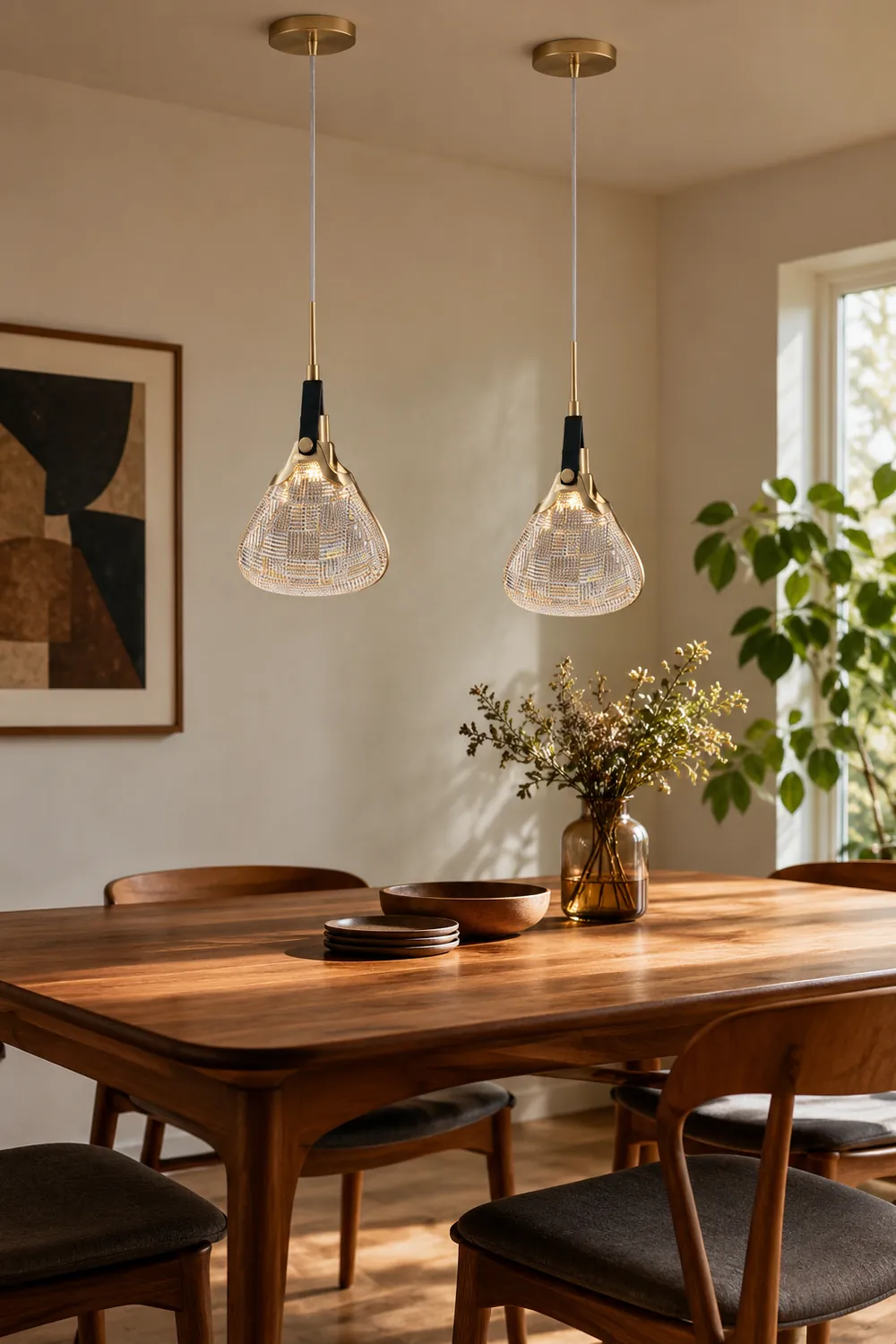 Hailie Postmodern Elegant Gold/Black Bedroom Pendant Light - Lumpaz