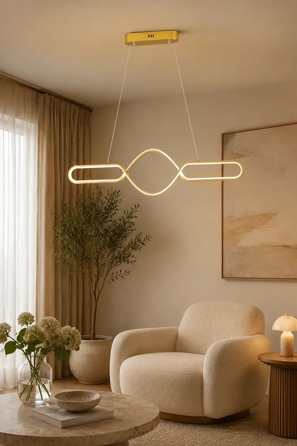 Bouvet Nordic Geometric Cross-Linear Pendant Light - Lumpaz