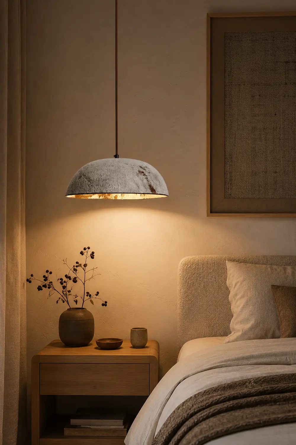 Half Dome Vintage Ceramic Pendant Lamp - Lumpaz