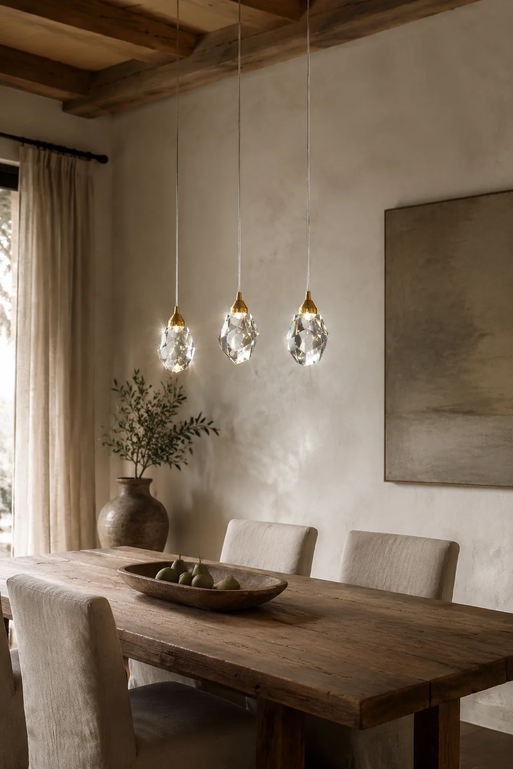 Kristy Moonshadow Crystal Pendant Light, Gold, Bedroom/Dining Room - Lumpaz
