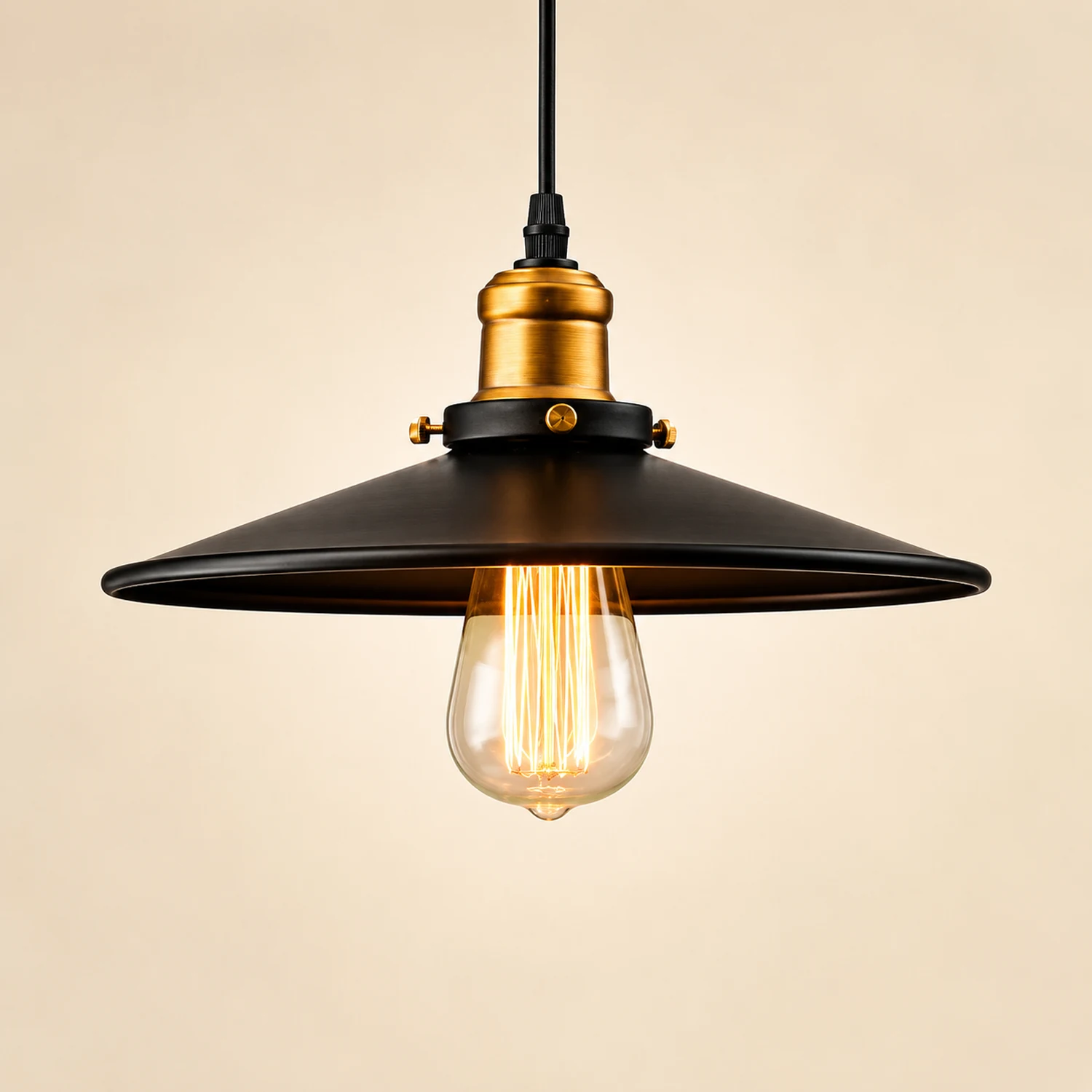 Alessio Modern Industrial Pot Metal Pendant Light, Black - Lumpaz