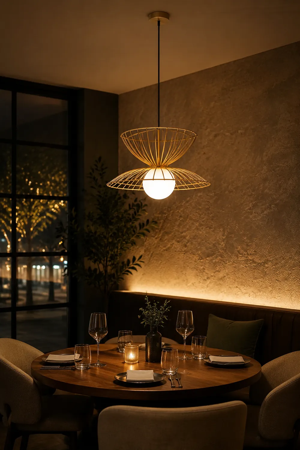 Renée Pendant Light Modern, Metal, Gold/Black, Kitchen Island - Lumpaz
