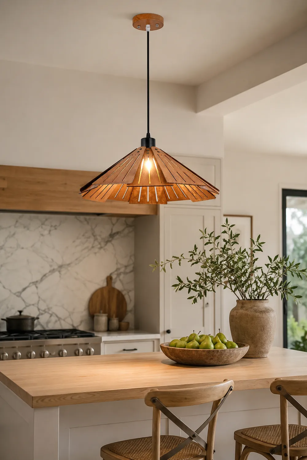 Samuels Retro Pendant Light, Metal & Wood - Lumpaz