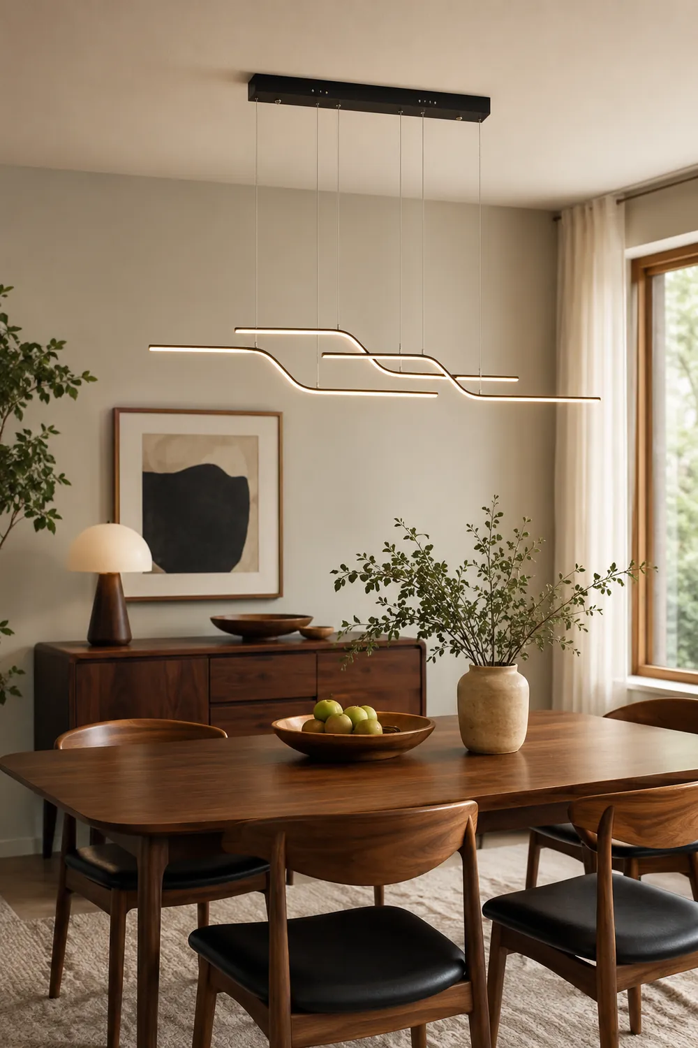 Minimalist Geometric Metal 3 Light Pendant Light, Dining Room - Lumpaz