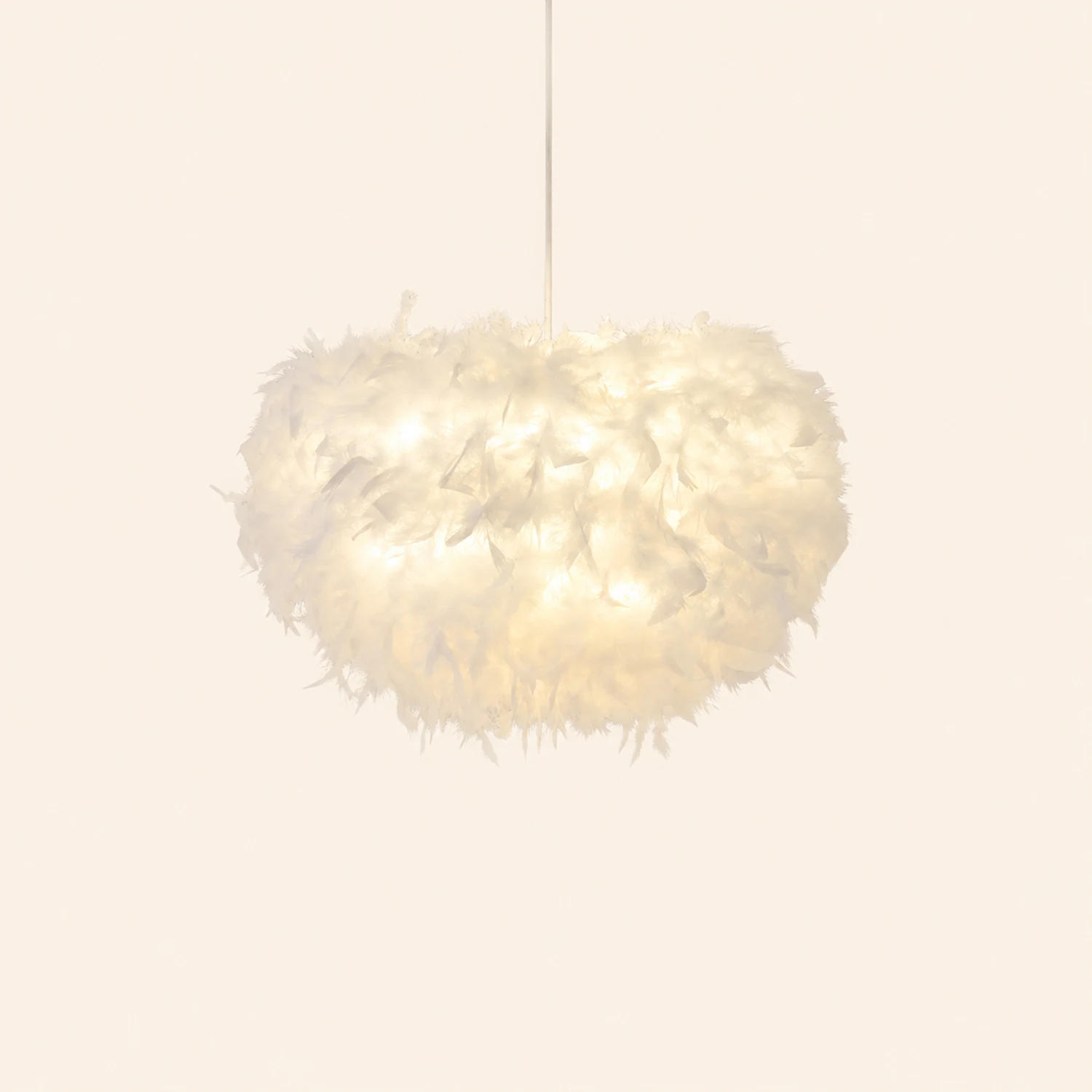 O'Moore Nordic Art Deco Feather Pendant Light, White/Pink - Lumpaz
