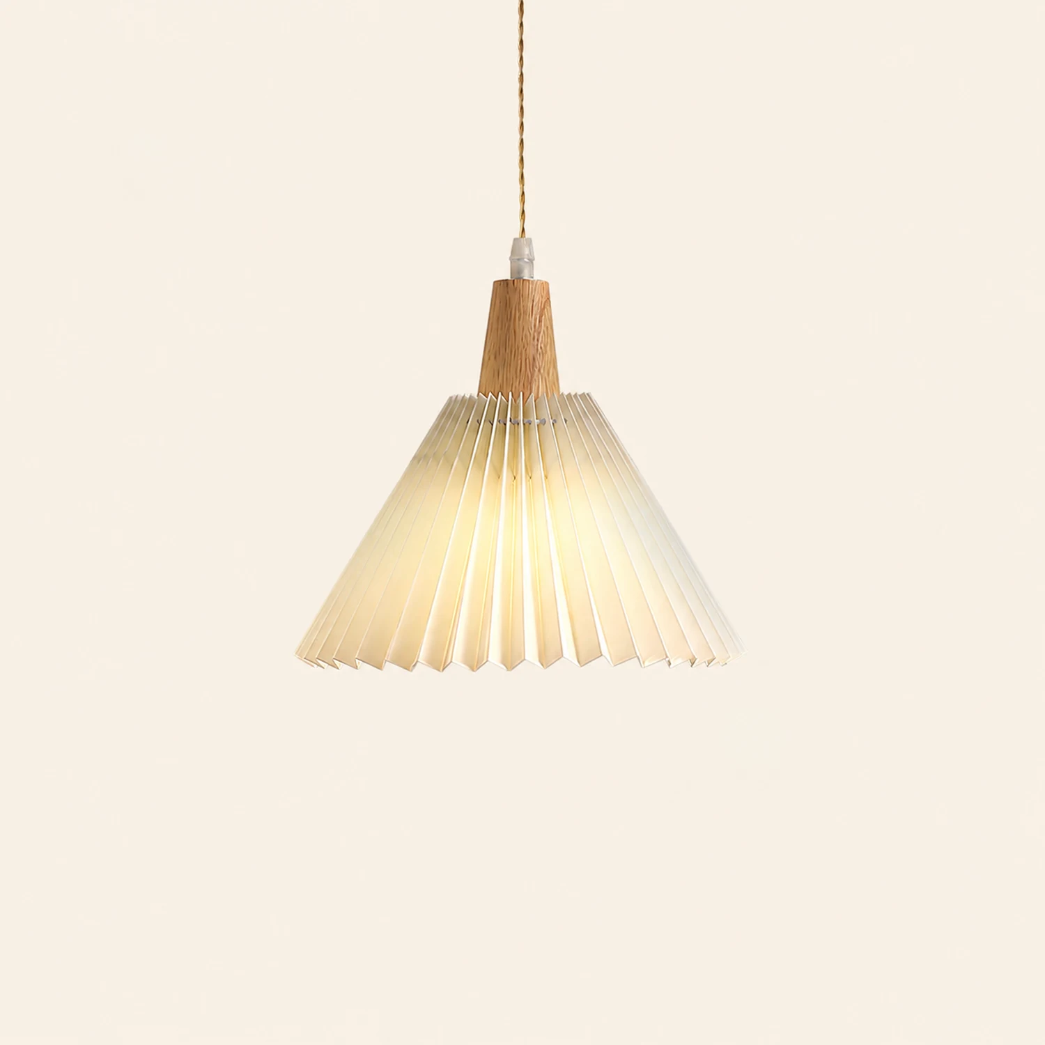 Pleated Wooden Pendant Light - Lumpaz