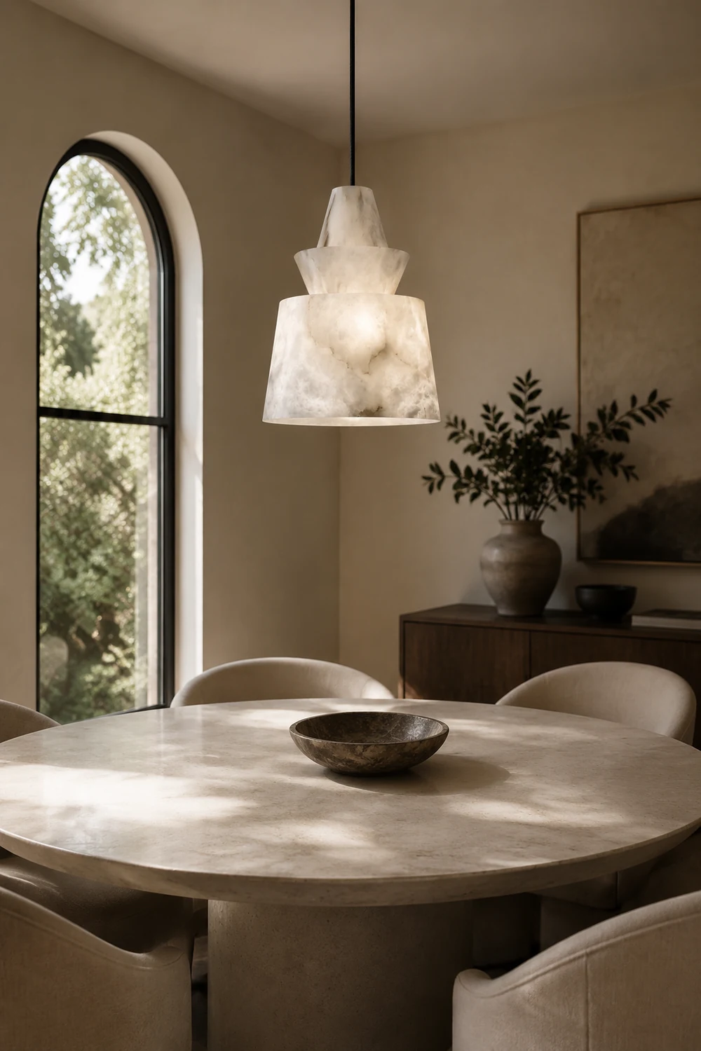 White Alabaster  Pendant Light - Lumpaz