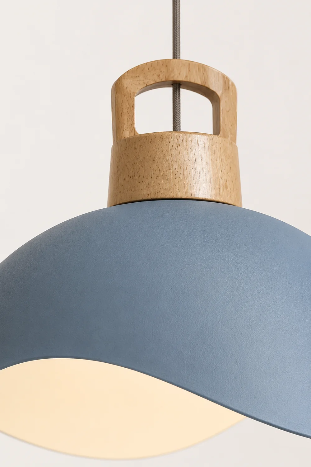 Morandi Colorful Shade Single Pendant Lights, Wood & Metal - Lumpaz