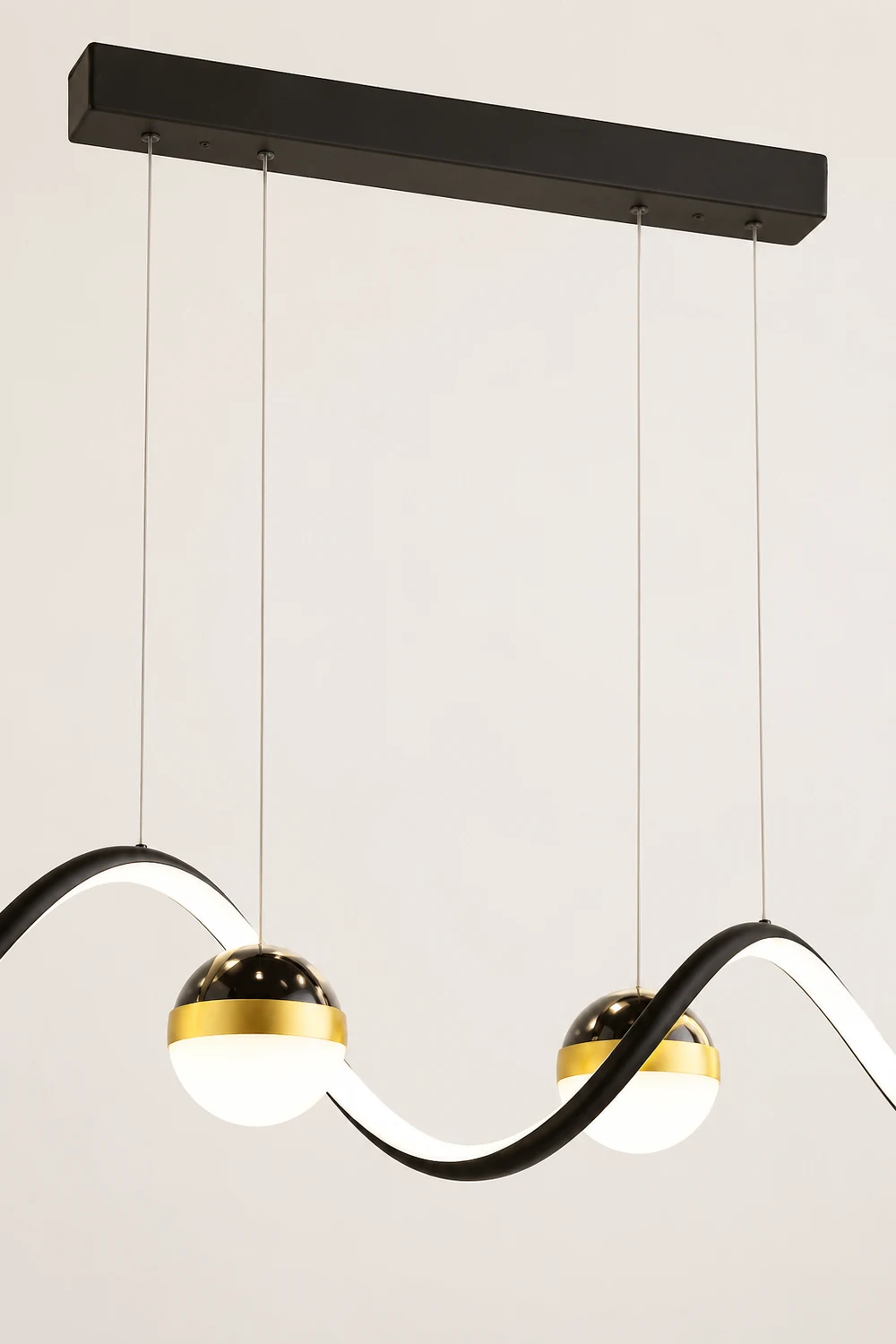 Madina Nordic Globe Wavy Metal/Acrylic Pendant Light - Lumpaz