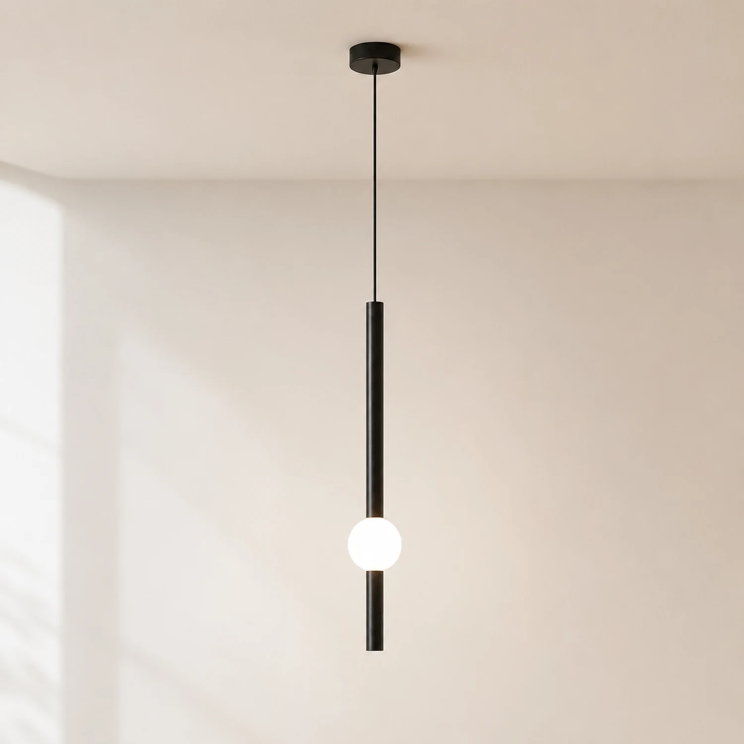 Carr Minimalist Linear Globe Glass Pendant Light, Bedroom - Lumpaz