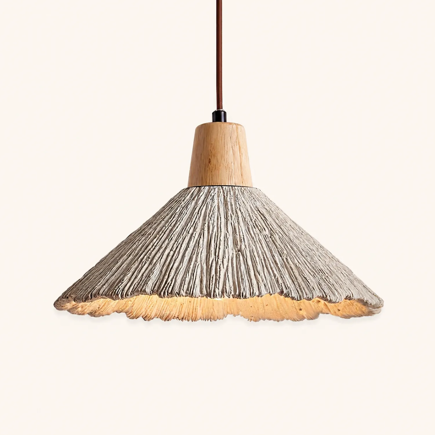 Concrete Pleated Pendant Lamp - Lumpaz