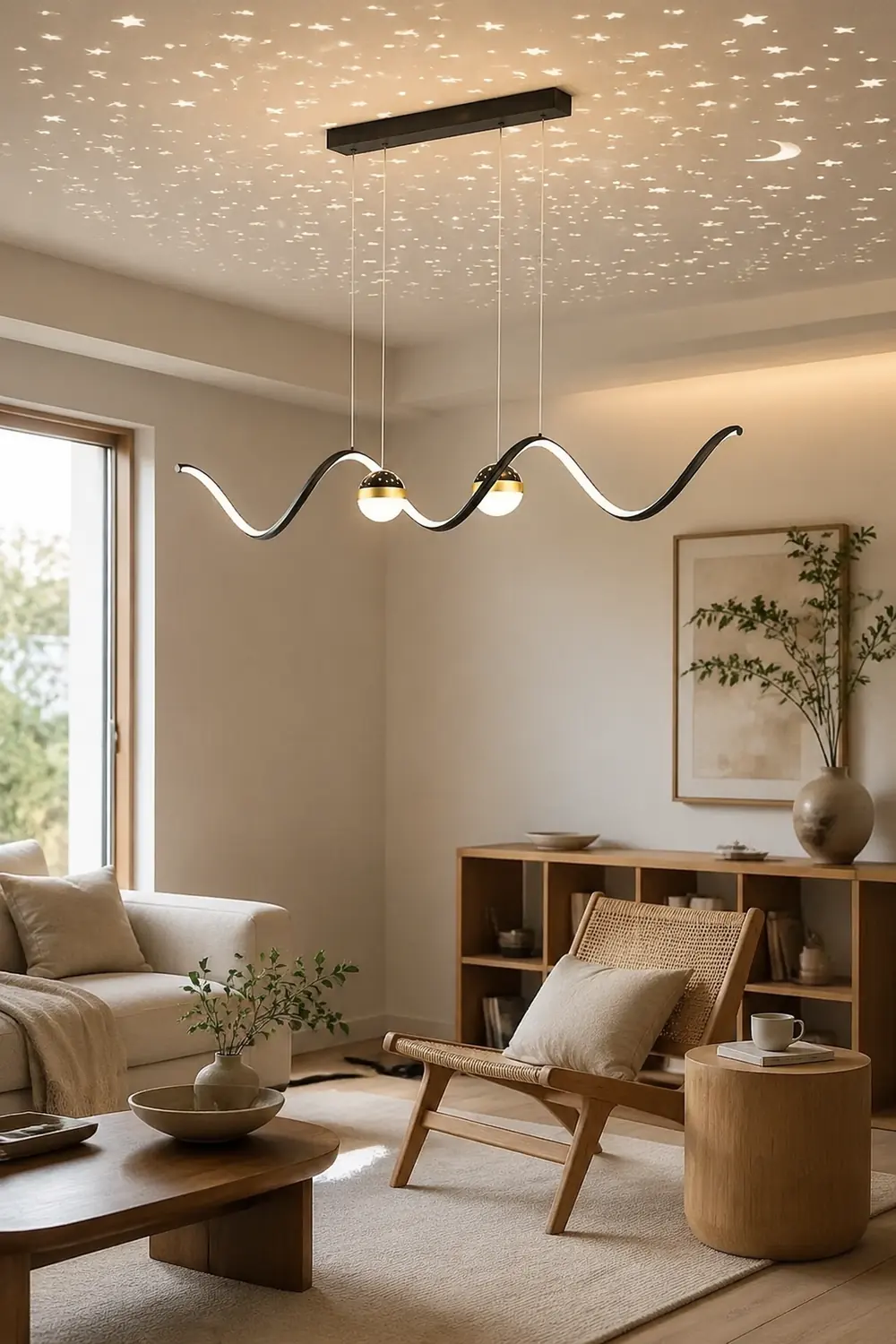 Madina Nordic Globe Wavy Metal/Acrylic Pendant Light - Lumpaz